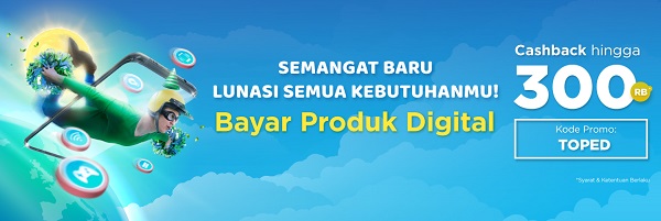 Bayar Produk Digital Cashback hingga 300Rb